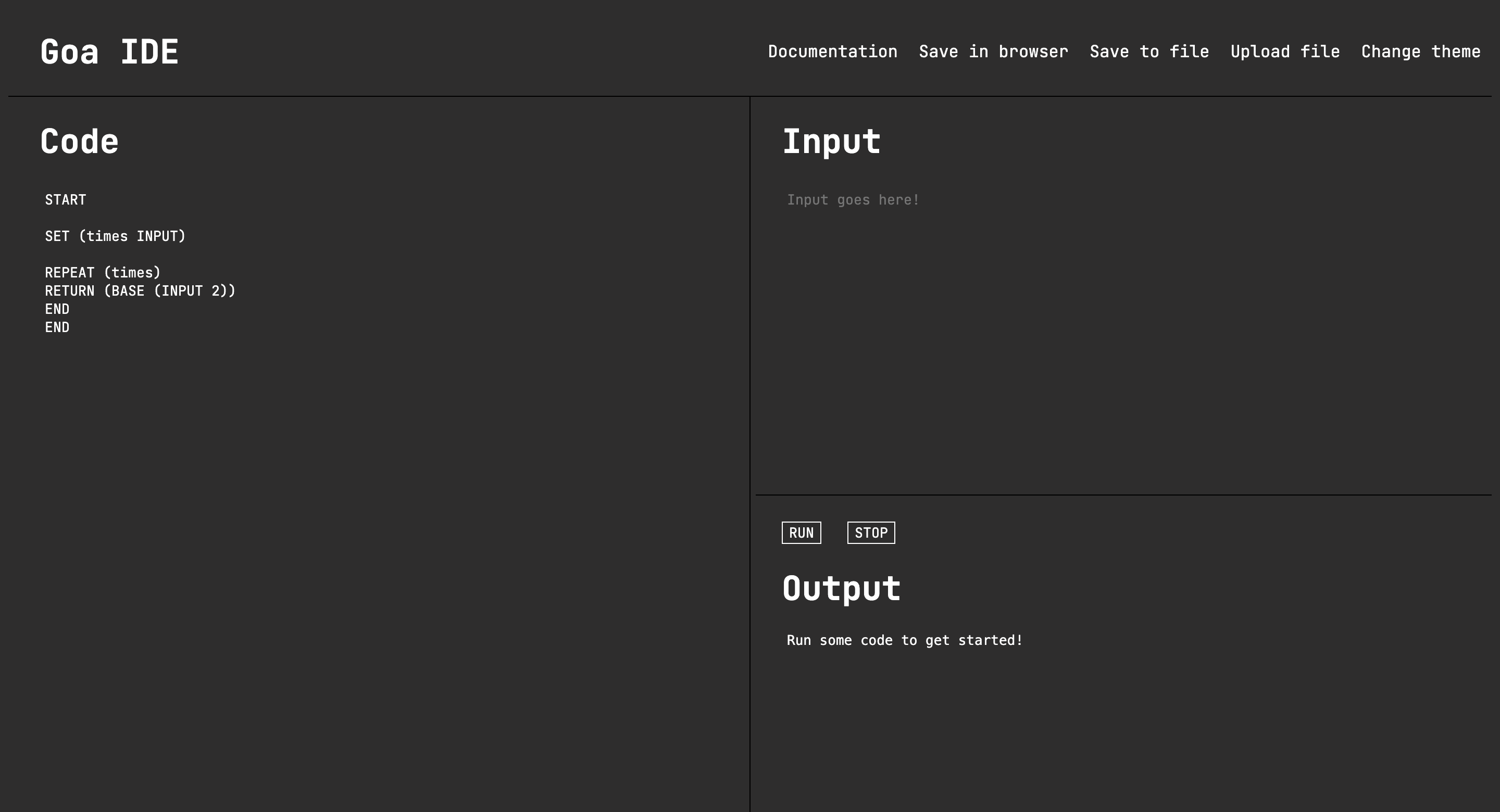 IDE screenshot